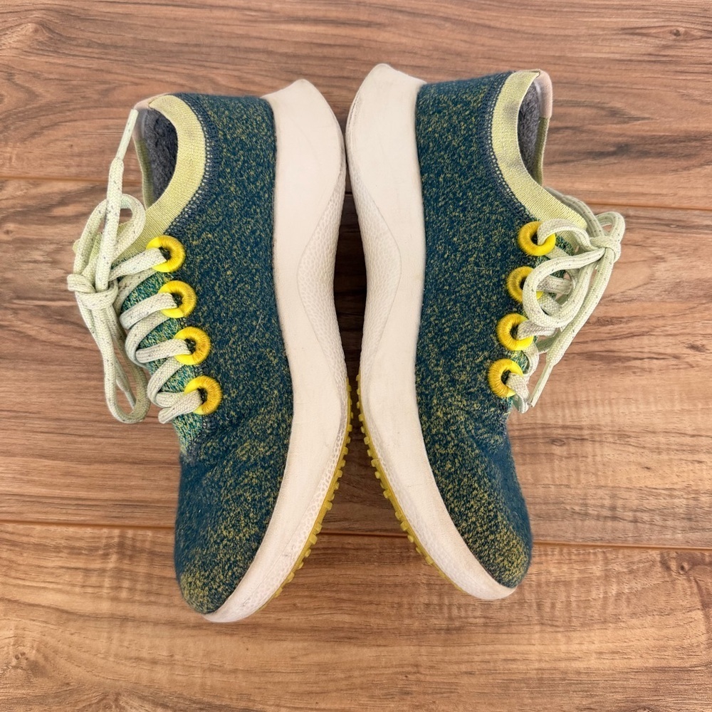 Allbirds Wool Dasher Mizzle Running Athletic Sneaker Green Yellow Size 7 - Picture 7 of 10